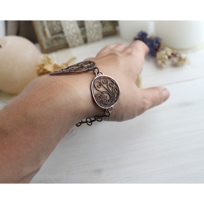 Copper filigree bracelet