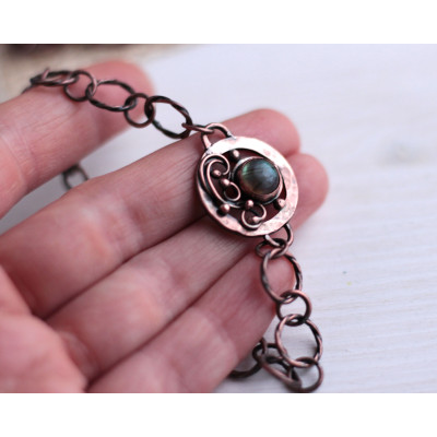 Copper labradorite bracelet 