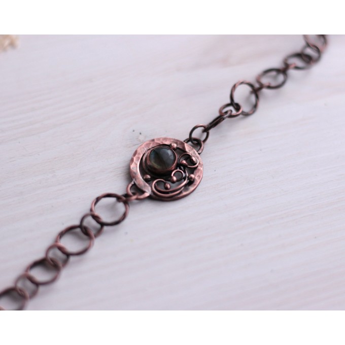 Copper labradorite bracelet 