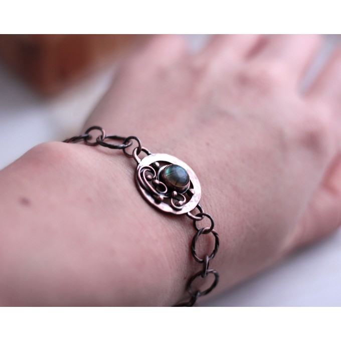 Copper labradorite bracelet 