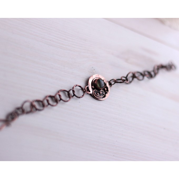 Copper labradorite bracelet 