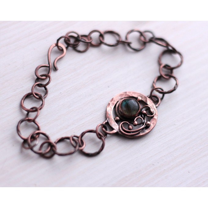 Copper labradorite bracelet 