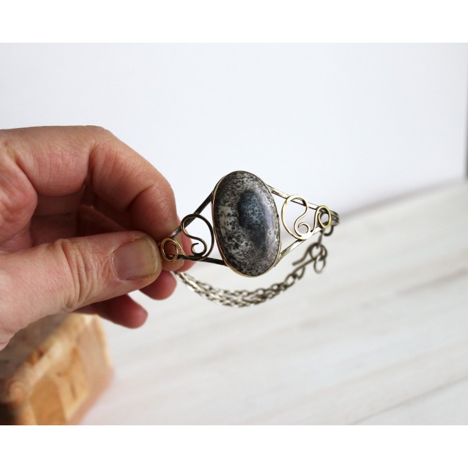 Dendrite agate bracelet
