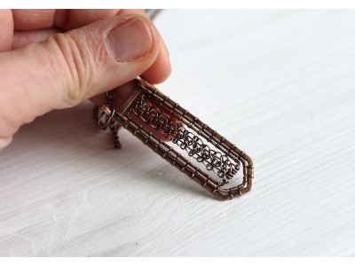 Copper wire wrap unisex necklace