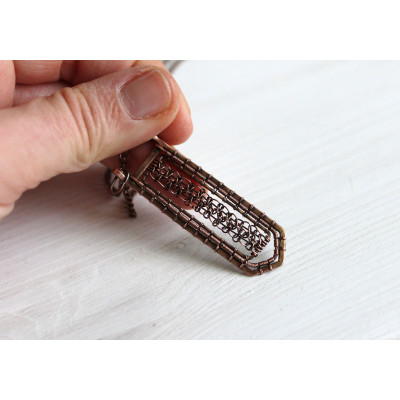 Copper wire wrap unisex necklace