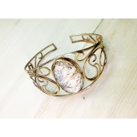 Dendrite agate cuff bracelet