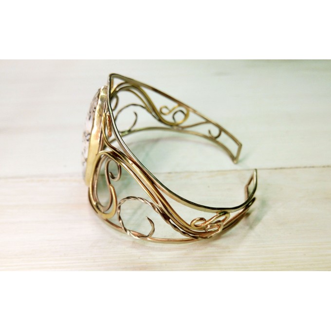 Dendrite agate cuff bracelet