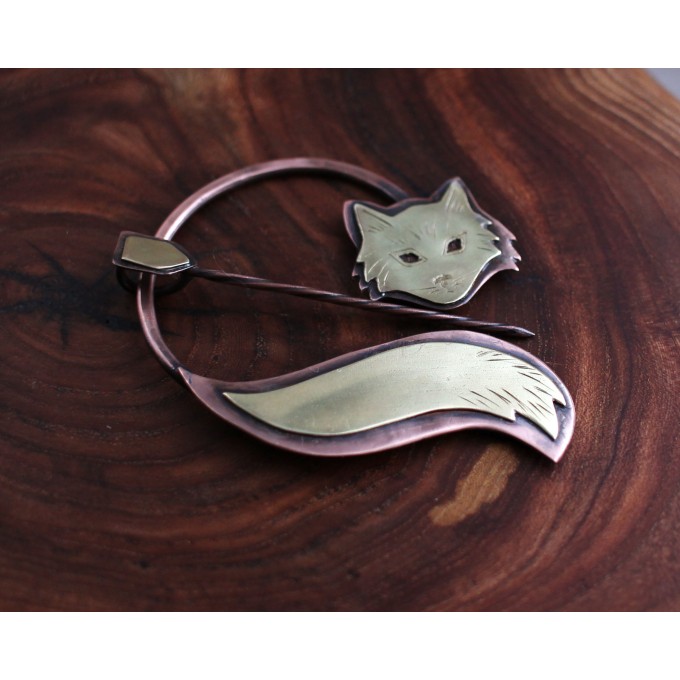 Copper Fox brooch