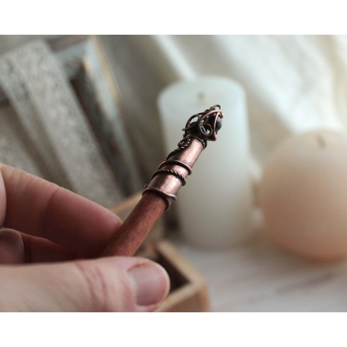 Copper painter's Brush hair-pin