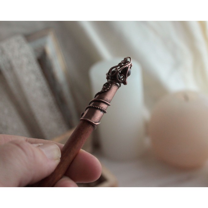 Copper painter's Brush hair-pin