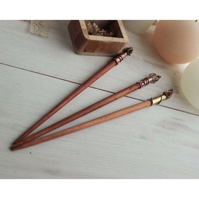 Copper painter's Brush hair-pin