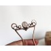Copper rose quartz hair comb