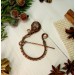 Copper wire wrap rose quartz brooch