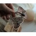 Ginkgo hair comb with labradorite