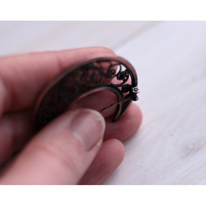 Copper filigree moon broch