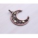 Copper filigree moon necklace