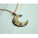 Brass moon necklace