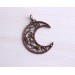 Copper filigree moon necklace