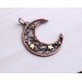 Copper filigree moon necklace