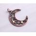 Copper filigree moon necklace