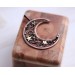 Copper filigree moon necklace