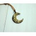 Brass moon necklace