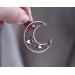 Copper filigree moon necklace