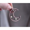 Copper filigree moon necklace