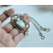 Mixed metal dendrite agate necklace-brooch
