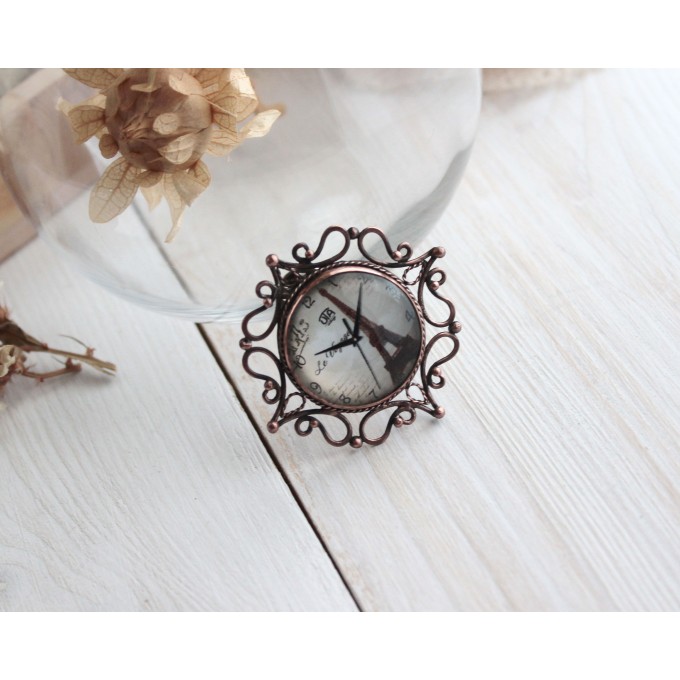 SteamPunk clockface brooch 