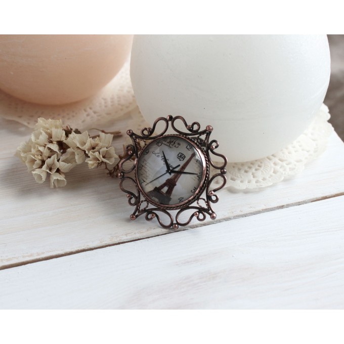SteamPunk clockface brooch 