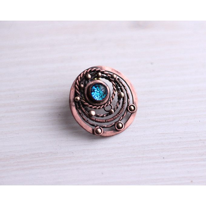SteamPunk dichroic glass necklace 