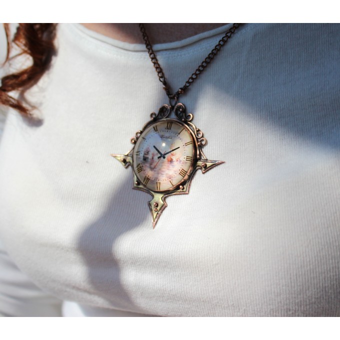 SteamPunk clockface necklace 