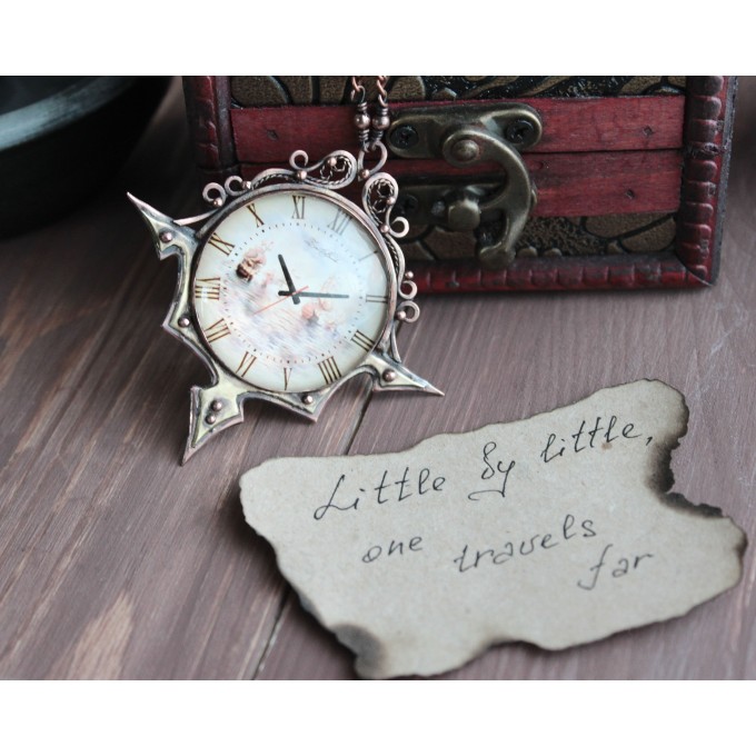 SteamPunk clockface necklace 
