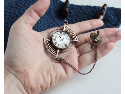 SteamPunk necklace -brooch