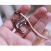 Copper wire wrap ax necklace