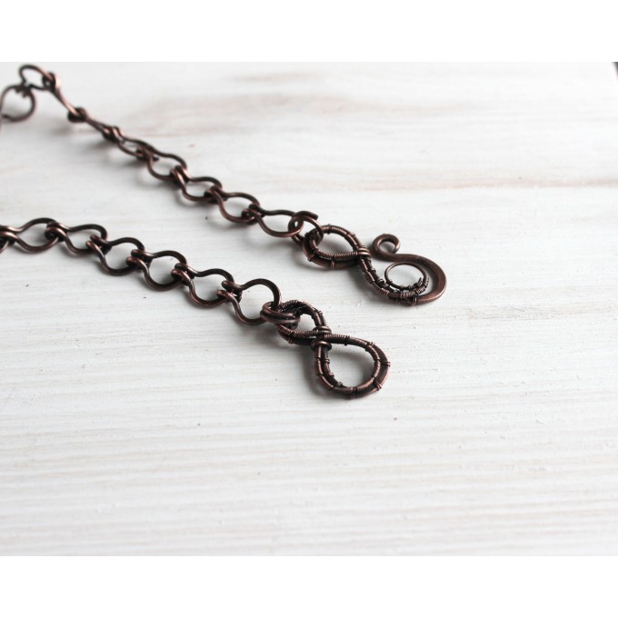 Copper wire wrap labradorite necklace