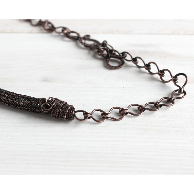Copper wire wrap labradorite necklace