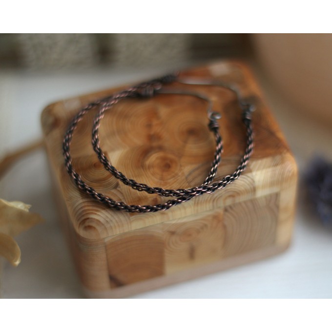 Copper wire wrap earrings viking style