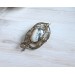 Mixed metal dendrite agate necklace-brooch