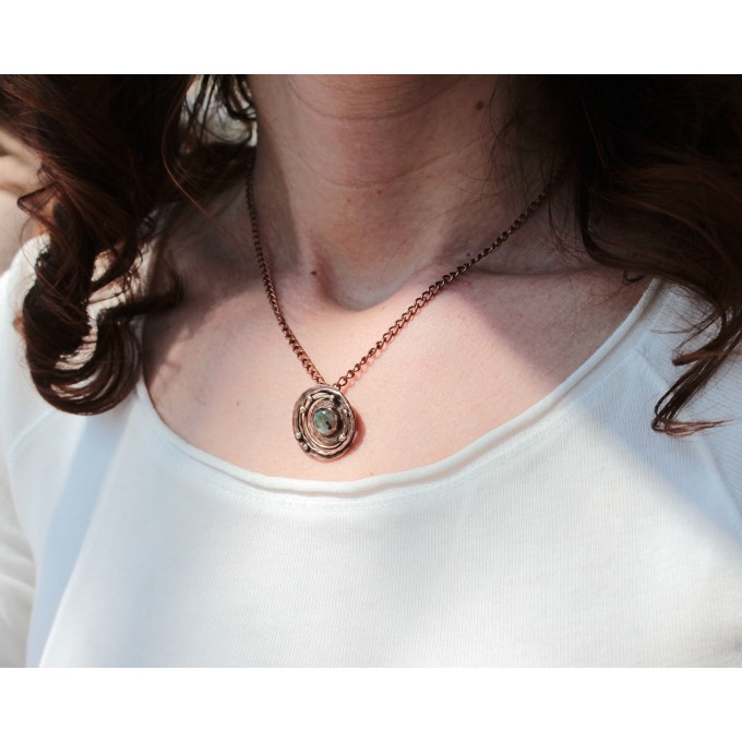 SteamPunk labradorite necklace 