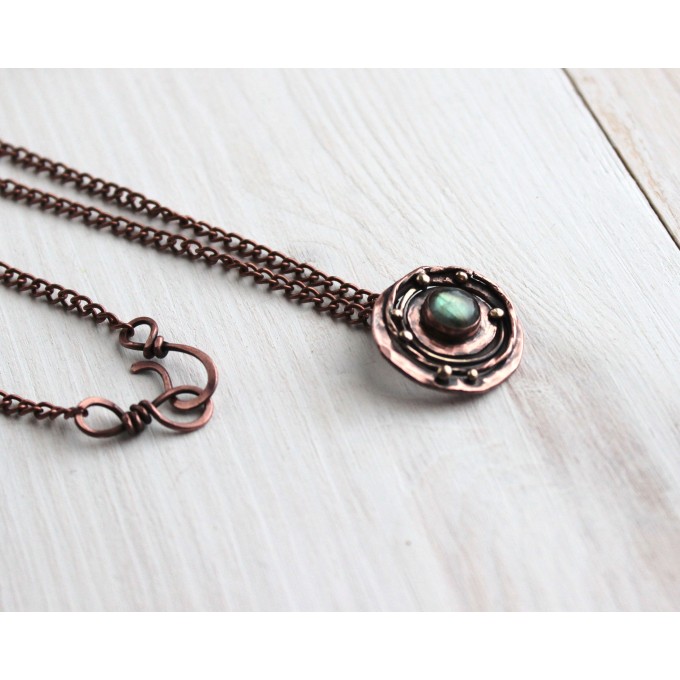 SteamPunk labradorite necklace 