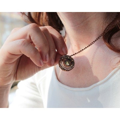 SteamPunk labradorite necklace 