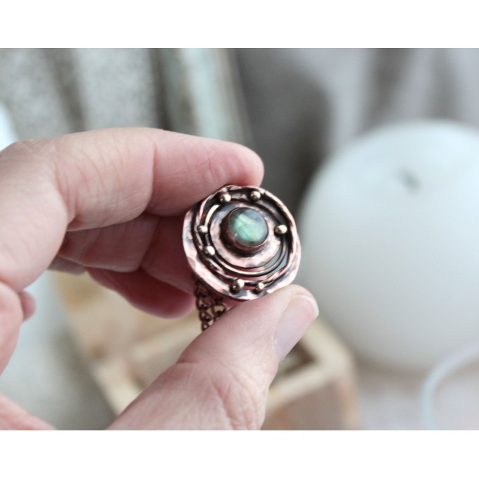 SteamPunk labradorite necklace 