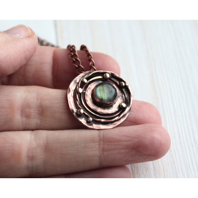 SteamPunk labradorite necklace 