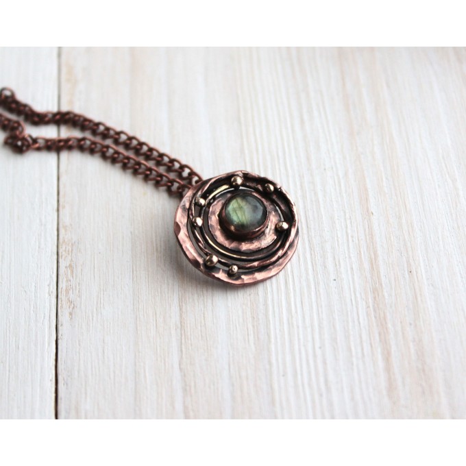 SteamPunk labradorite necklace 
