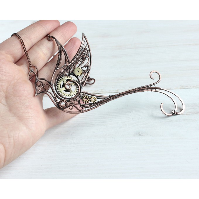SteamPunk bird necklace   