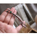 Copper feather gemstone necklace