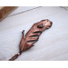 Copper feather gemstone necklace