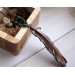 Copper feather gemstone necklace